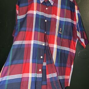 Chaps Red and Blue Plaid Button Down Shirt
